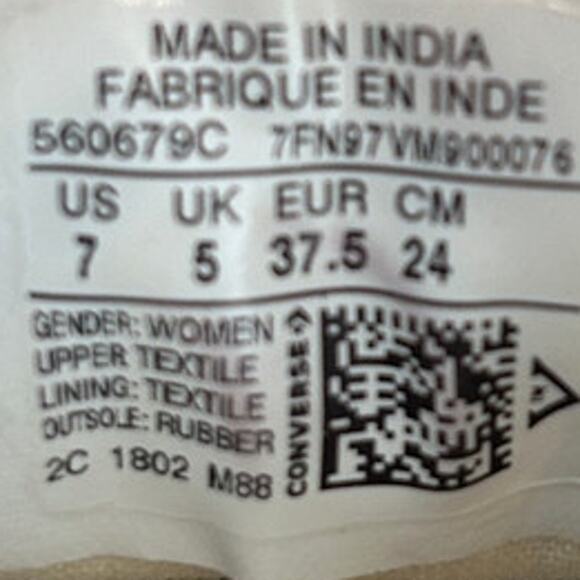 Converse All Star - CT Ox Canvas - Sneakers - Gray - Women's - 7 - 560679C - Picture 9 of 9